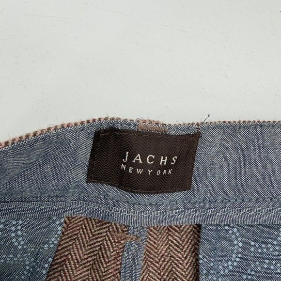 Jachs Men's Tan brown tweed wool blend pant Bowie fit - Picture 5 of 6